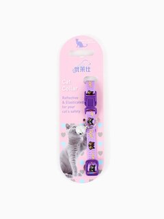Ошейник нейлоновый для кошек "Panda" с бубенчиком, 20-33 см х 1 см, фиолетовый