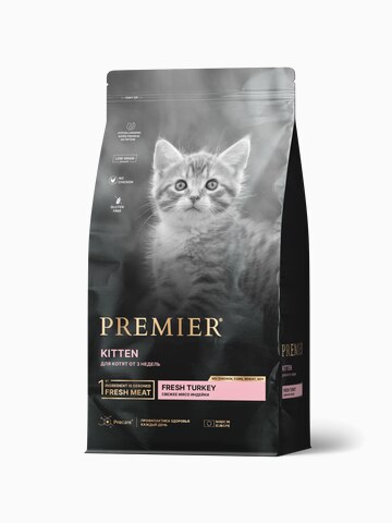 Корм Premier Kitten Low Grain Turkey (низкозерновой) для котят, с индейкой, 2 кг