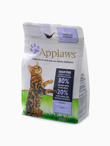 Корм Applaws Grain Free Adult Chicken & Extra Duck для кошек, беззерновой, с курицей и уткой, 400 г
