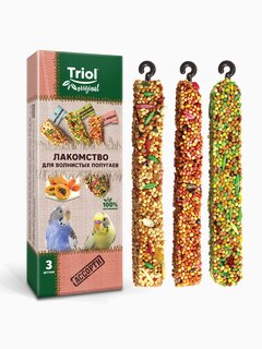 Лакомство Triol Original для волнистых попугаев АССОРТИ (уп.3шт.), 80г