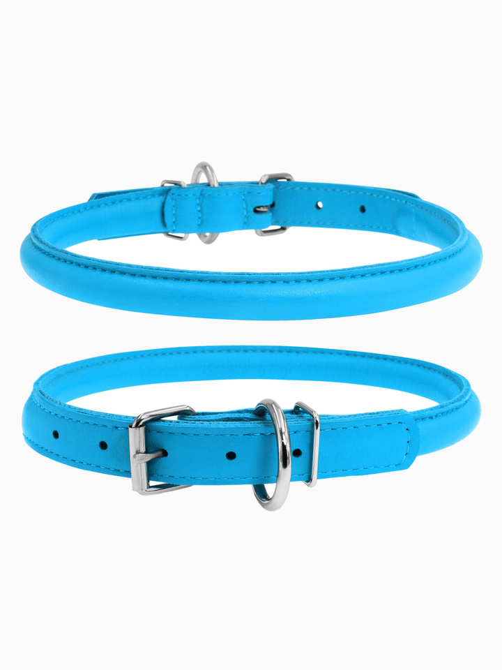 Ошейник для собак Collar "Glamour", круглый (цвет: голубой), 10 мм х 33-41 см