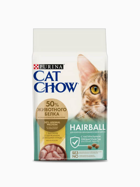Корм Cat Chow Hairball Control для кошек для выведения шерсти, 15 кг
