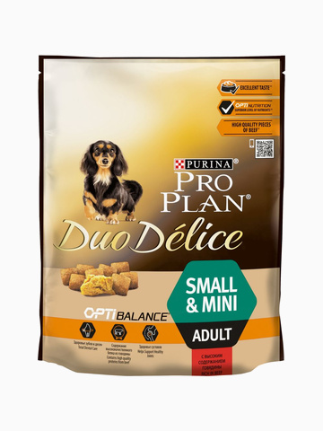Корм Pro Plan Duo Delice Small and Mini для собак мелких и карликовых пород до 10 кг с говядиной, 700 г