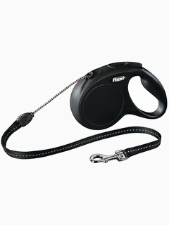 Поводок-рулетка Flexi New Classic М для собак трос до 20 кг, 5 м черная