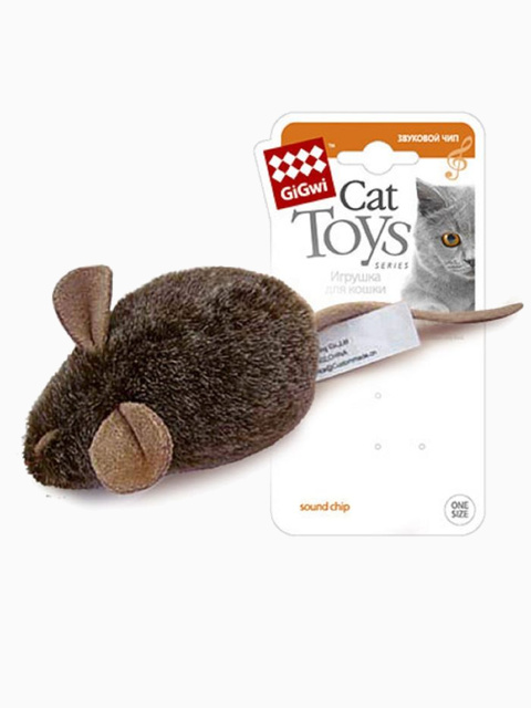 Игрушка для кошек "Мышка" с музыкальным механизмом, 15 см
