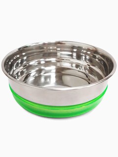 Миска металлическая с салатовой резинкой, 0,49л