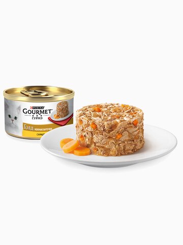 Консервы "Gourmet Gold нежные биточки" для кошек с курицей и морковью, 85 г