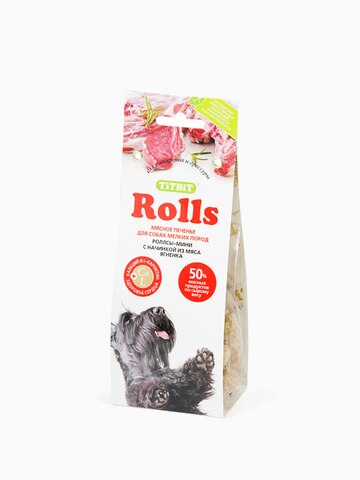 Лакомство Печенье Rolls мини с начинкой из мяса ягненка для собак мелких пород