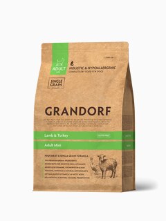 Корм Grandorf Lamb & Turkey Mini Holistic для собак малых пород, ягненок с индейкой, 1 кг