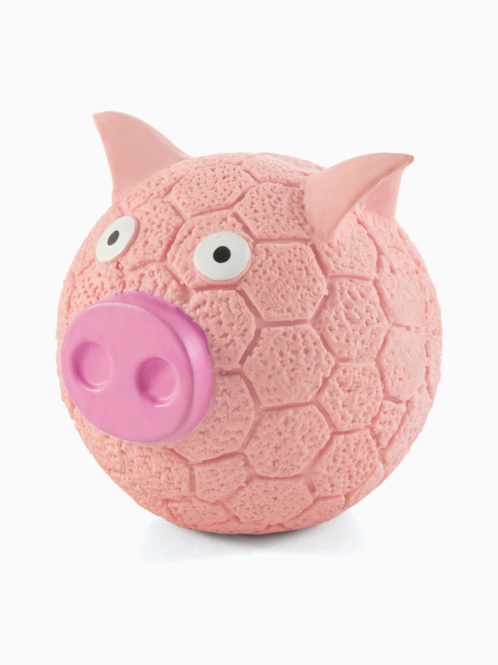 Игрушка для собак из латекса "Свинка-мяч", d85мм