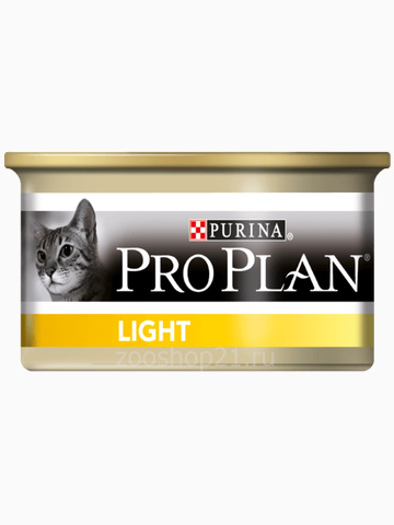 Корм Pro Plan Light для кошек с избыточным весом и кошек склонных к полноте, с индейкой, 85 г