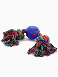 Игрушка для собак "Веревка, 2 узла и мяч", d65/300мм