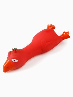 Игрушка для собак из латекса "Цыпленок красный", 18 см