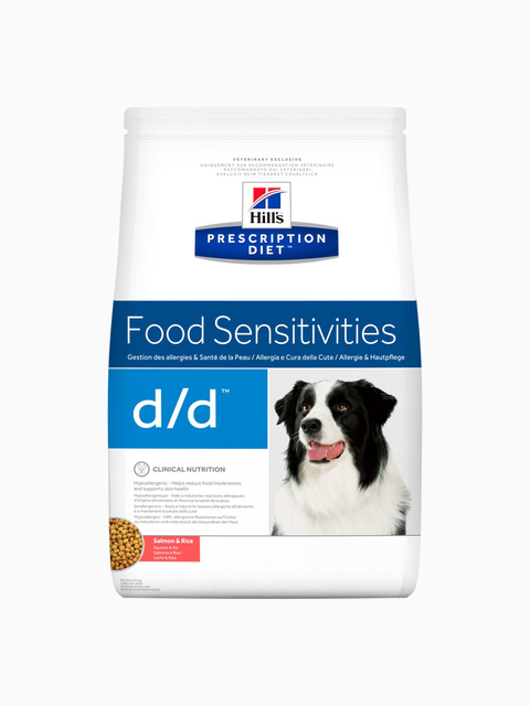Корм Hill's Prescription Diet d/d Food Sensitivities для собак диета для поддержания здоровья кожи и при пищевой аллергии лосось и рис, 2 кг