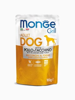 Корм Monge Dog Grill Pouch паучи для собак курица с индейкой, 100 г