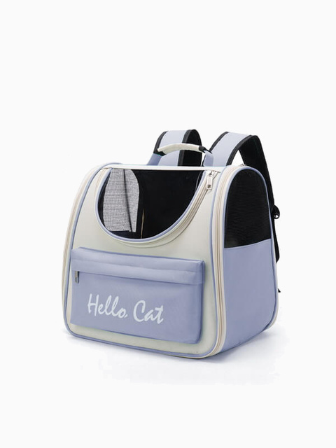 Рюкзак для переноски животных "Hello Cat", 37 см х 25 см х 34 см, цвет небесно-голубой