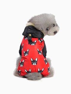 Комбинезон зимний Dogs, цвет красный, размер ХL (длина спины 37 см)