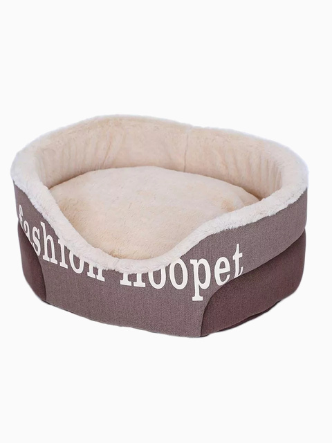 Лежак Fashion Hoopet, с вынимающейся подушкой, цвет коричневый, размер М (50х43х20см)