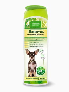 Pchelodar (Пчелодар) шампунь питательный с маточным молочком для короткошёрстных собак, 250 мл