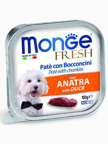 Корм Monge Dog Fresh консервы для собак утка, 100 г