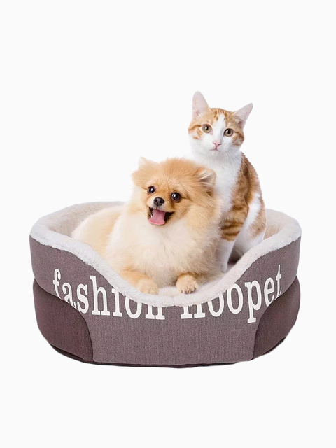 Лежак Fashion Hoopet, с вынимающейся подушкой, цвет коричневый, размер S (45x38x18см)