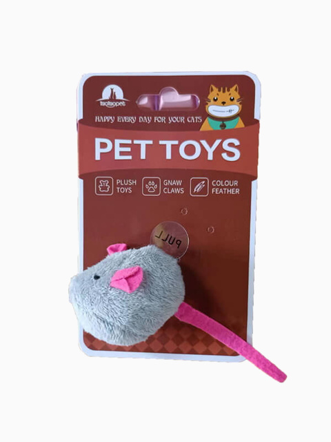 Игрушка для кошек Мышь серая, со звуковым чипом, 13 см