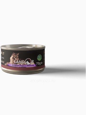 Корм Landor Chiken Breast & Salmon для кошек с куриной грудкой и лососем, 70 г