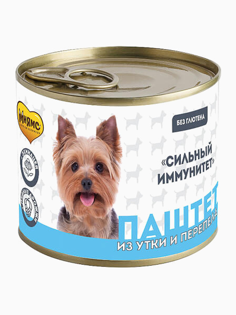 Корм Мнямс Паштет из утки и перепела для собак всех пород «СИЛЬНЫЙ ИММУНИТЕТ» 200 г