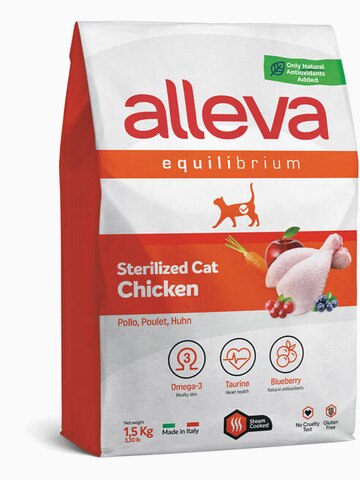 Корм Alleva Equilibrium Sterilized Cat Chicken для стерилизованных кошек курица, 400 г