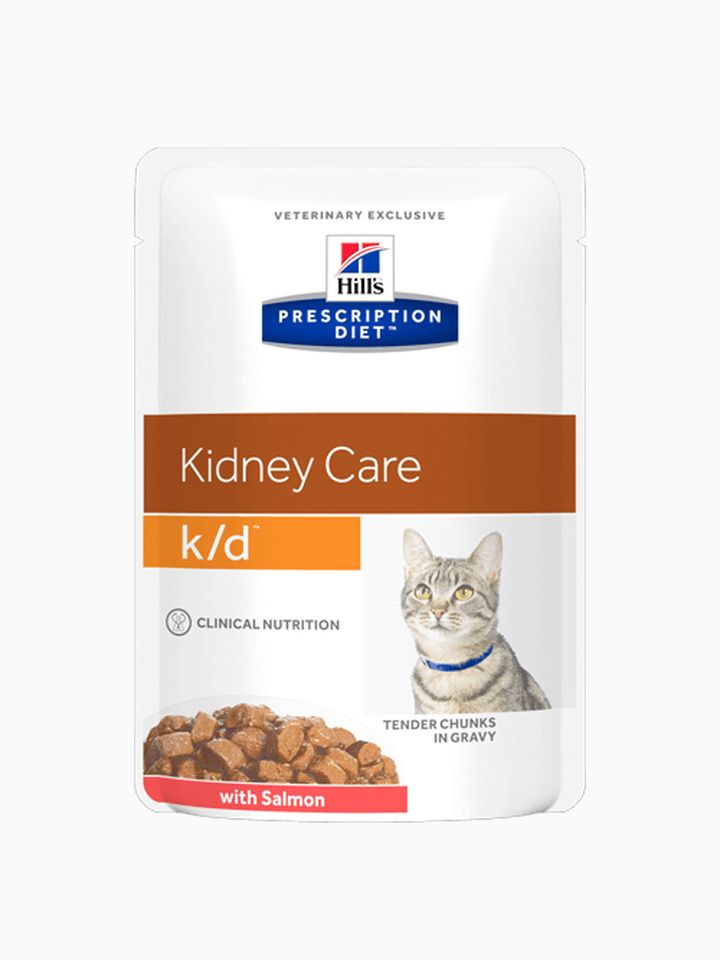 Корм Hill's Prescription Diet k/d Kidney Care пауч для кошек диета для поддержания здоровья почек с лососем, 85 г