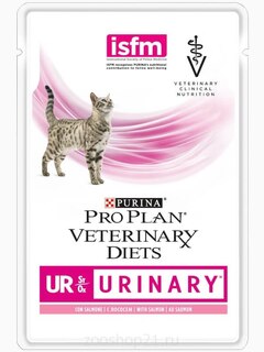 Корм Pro Plan Veterinary diets UR, для кошек при болезнях нижних отделов мочевыводящих путей c лососем, 85 г