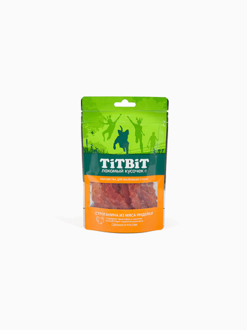Titbit Строганина из мяса индейки для маленьких собак 50 г