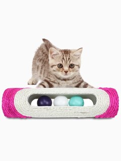Игрушка - когтеточка сизалевая с шариками, 29 х 7,5 см микс цветов
