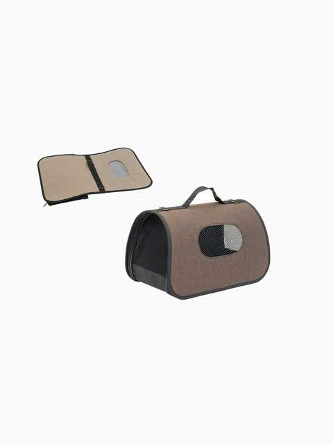 Сумка-переноска жёсткая №2 ECO серия ТУРНЕ" 40,5*24*24см (рогожка, пластик) коричневая"
