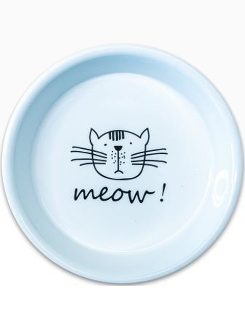 КерамикАрт миска керамическая для кошек MEOW! 200мл, Белая 130х30х150 мм