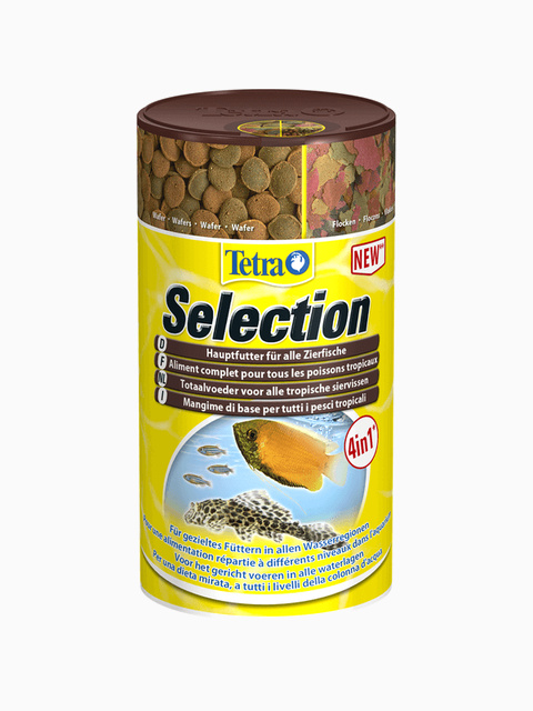 Tetra Selection корм для всех видов рыб 4 вида хлопья/чипсы/гранулы, 100 мл