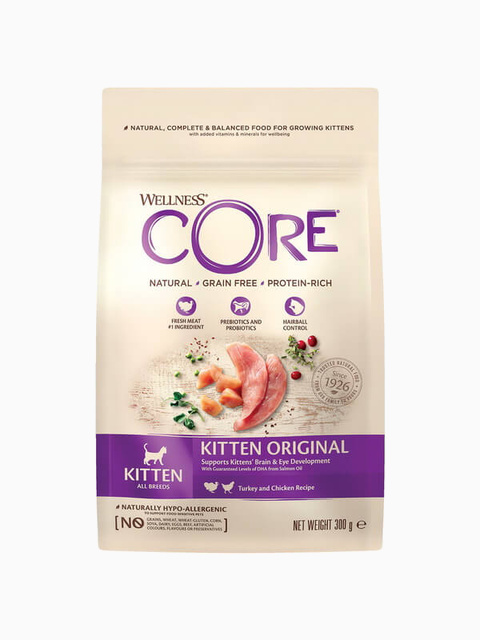 Корм Wellness CORE Kitten для котят, с индейкой, 300 г