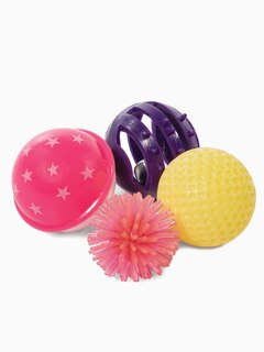 Набор XW7018 игрушек для кошек (4 мяча), d45мм; d45мм; d35мм; d40мм