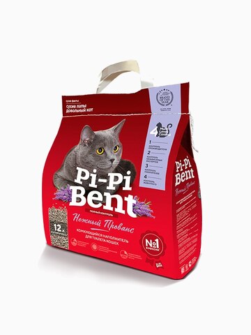 Pi-Pi-Bent Комкующийся наполнитель "Нежный Прованс" (пакет), 5 кг