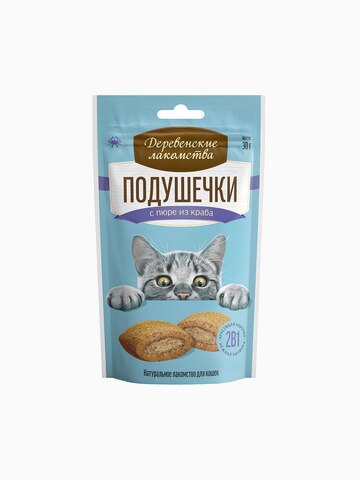 Деревенские лакомства "Подушечки с пюре из краба", 30 г