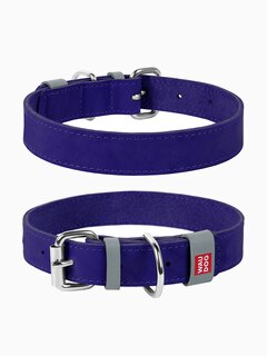 COLLAR ошейник Waudog Classic кожа, металлическая пряжка (шир.25мм, дл.38-49см) фиолетовый
