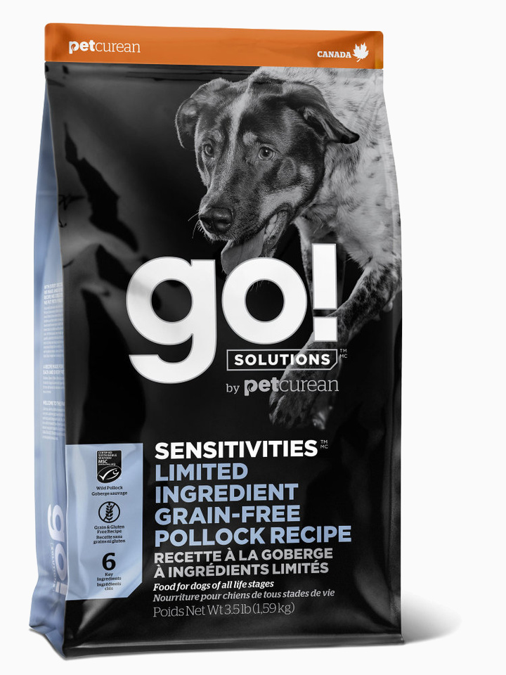 Корм Go! SENSITIVITIES Limited Ingredient Grain-Free Pollock Recipe (беззерновой) для собак с чувствительным пищеварением с минтаем, 9.98 кг