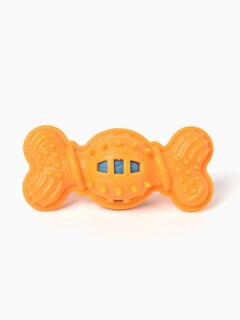 Игрушка для собак кость оранжевая с пищалкой, 16х5 см