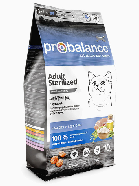 Корм Probalance Sterilized для стерилизованных кошек и кастрированных котов,  за 1 кг