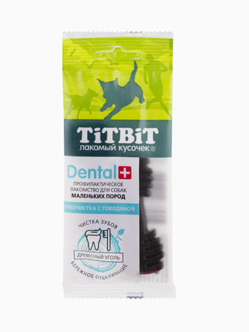 Titbit ДЕНТАЛ+ Зубочистка с говядиной для собак маленьких пород
