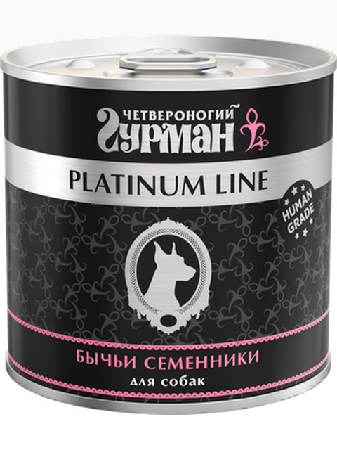 Четвероногий гурман Platinum line бычьи семенники для собак, 240 г