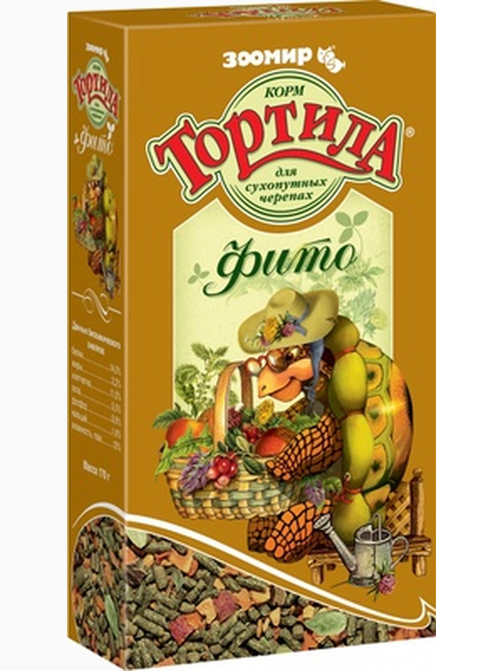 Корм Тортила Фито для сухопутных черепах гранулы, 170 г
