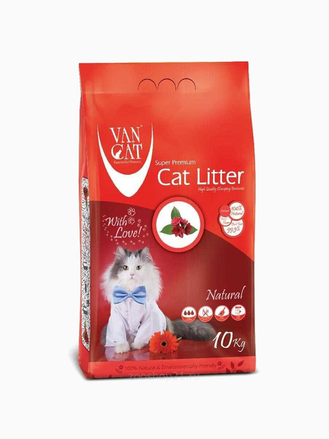 Van Cat Комкующийся наполнитель "100% Натуральный" без пыли пакет, 10 кг