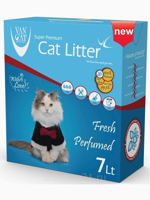 Van Cat Комкующийся наполнитель "Идеальные комочки" c ароматом весенней свежести, 7л коробка 