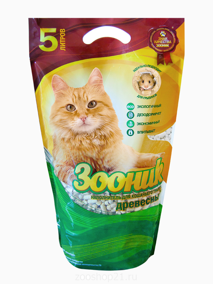 Зооник Древесный наполнитель 5 л